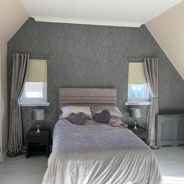 wall papered feature wall