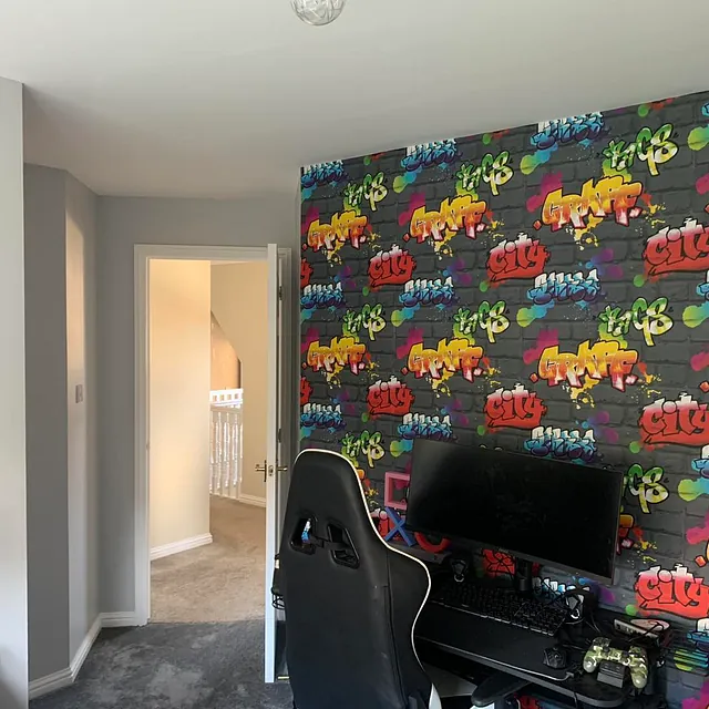 Feature wall in bedroom